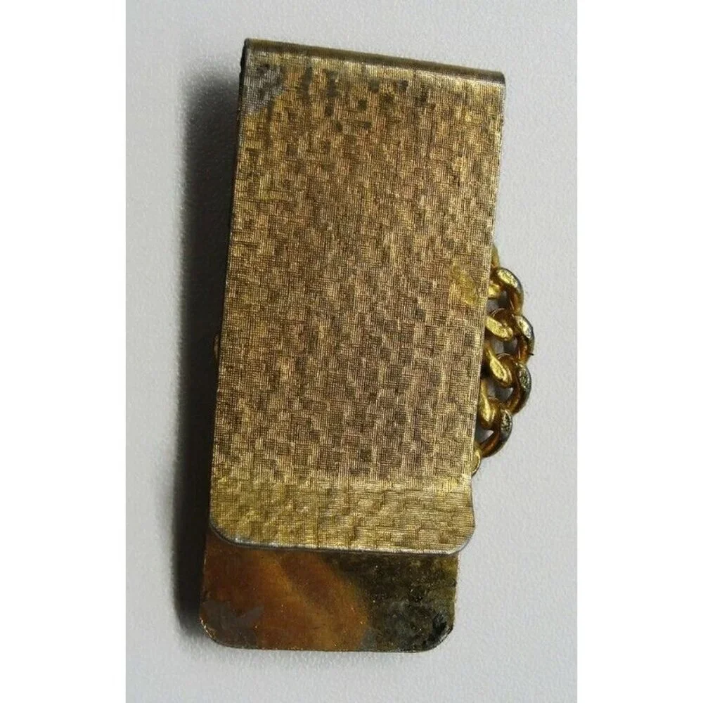 Money Clip Roosevelt Dime 1973 Gold Tone Credit Card Cash ID Holder
